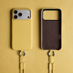 Crossbody Lanyard Genuine Leather Phone Case for iPhone