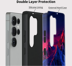 Aesthetic Mountain Print Phone Case For Samsung Galaxy| Double-layer Back Cover
