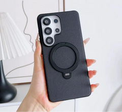 Tech-Woven Fabric Magnetic Phone Case | 360° Ring Stand & MagSafe Compatible Back Cover for Samsung Galaxy