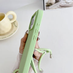 Crossbody Lanyard Cord Liquid Silicone Soft Case for iPhone