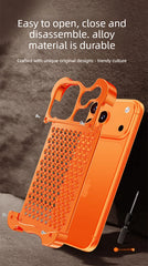 Honeycomb Metal Aluminum Alloy Heat Dissipation Bumper Phone Case for iPhone