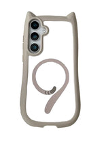 Cute Cat Ear Case For Samsung Galaxy | Transparent Magnetic Cover
