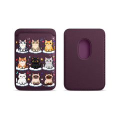 Cute Mosaic Cat Pattern Magnetic Card Holder | MagSafe Wallet Cover