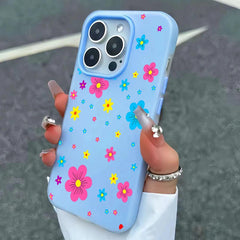 Cute Girly Colorful Flower Pattern Phone Case For iPhone
