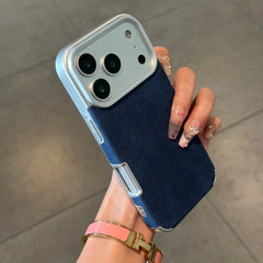 Jeans Fabric Soft Plating Phone Case for iPhone