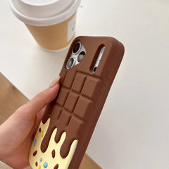 3D Melting Chocolate Bar Phone Case for iPhone | Shockproof Soft Silicone Case