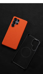 Cowhide Leather Magnetic Case for Samsung Galaxy