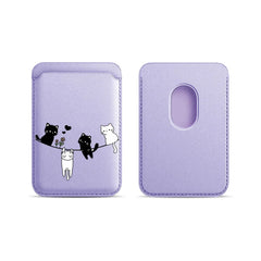 Cute Cat Print Magnetic Card Holder | MagSafe Wallet Cover