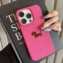 Minimalist Brown Dachshund Dog Phone Case For iPhone | Soft TPU Cover