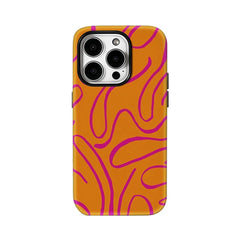The Retro Swirl & Groove Series Phone Case for iPhone
