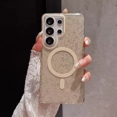 Transparent  Glitter Magnetic Phone Case For Samsung Galaxy | Shockproof Bumper Cover