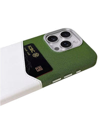 MagSafe Card Holder Two-Toned Leather Case For iPhone