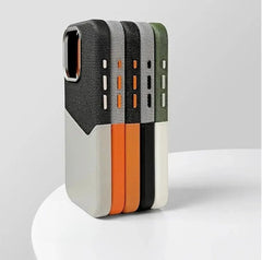 MagSafe Card Holder Two-Toned Leather Case For iPhone