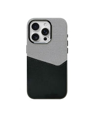 MagSafe Card Holder Two-Toned Leather Case For iPhone