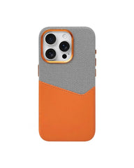 MagSafe Card Holder Two-Toned Leather Case For iPhone