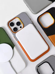 MagSafe Card Holder Two-Toned Leather Case For iPhone
