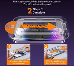 (Pack of 2) Dust-Free Auto-Alignment Tempered Glass Screen Protector for iPhone | Easy Installation Kit | Oleophobic Coating Protector