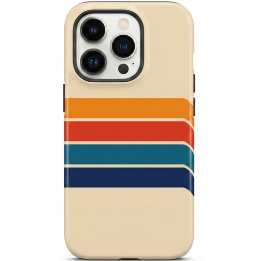 Retro Stripe Case for iPhone | Shockproof Hard Acrylic Protective Cover