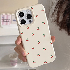 Cute Cherry Print Silicone Phone Cover For iPhone