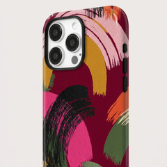 Abstract Art Phone Case for iPhone | Colorful Brush Stroke Pattern Matte Protective Slim Back Cover