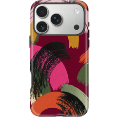 Abstract Art Phone Case for iPhone | Colorful Brush Stroke Pattern Matte Protective Slim Back Cover