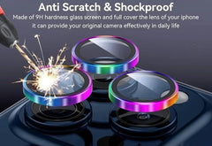 2 Pcs Camera Lens Protector For iPhone | Diamond Metal Protective Glass